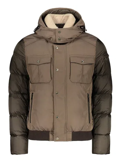 Moorer Hooded-neck Padded Jacket In Brown