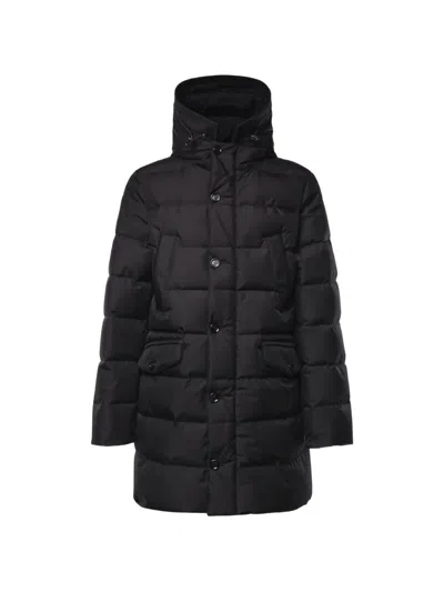 Moorer Hooded Padded Coat In 블랙