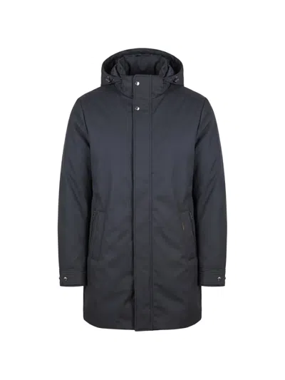 Moorer Hooded Padded Coat In Blue