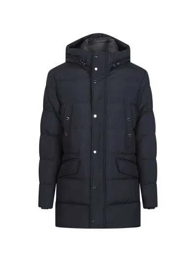 Moorer Grimani-stp Quilted Hooded Down Jacket In Blue