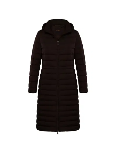 Moorer Hooded Padded Coat In Brown