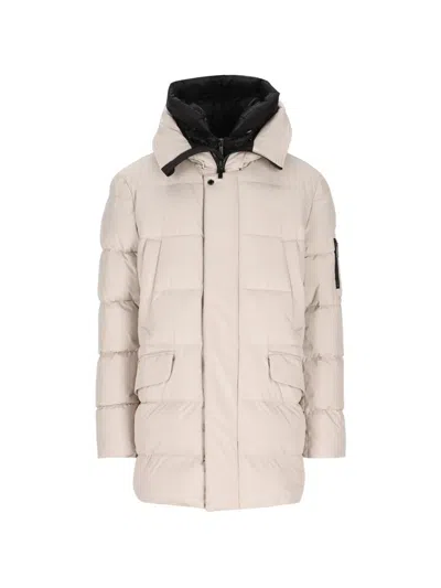 Moorer Hooded Padded Coat In Neutral