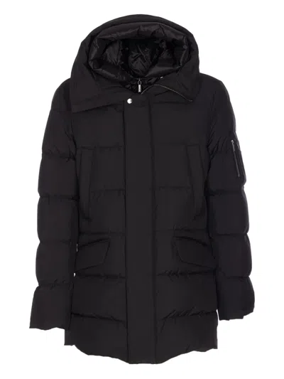 Moorer Hooded Padded Jacket In Blue
