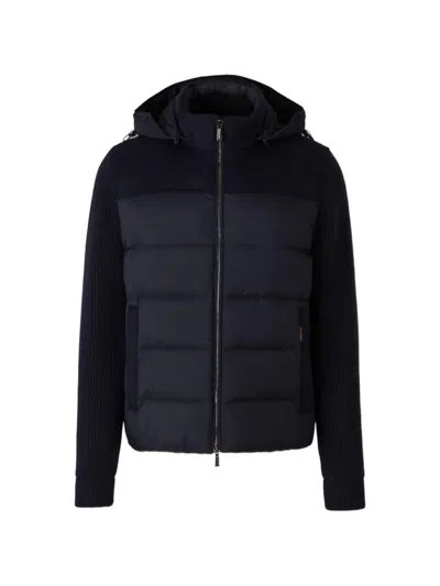 Moorer Allori Lsm Padded Knitted-sleeve Jacket In Black