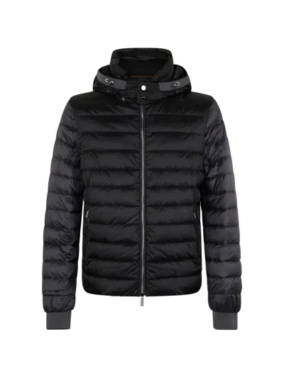 Moorer Hooded Padded Jacket In Black