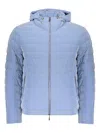 Moorer Lightweight Down Jacket With Hood In Blue