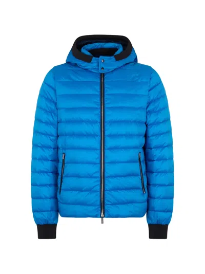 Moorer Hooded Padded Jacket In Blue
