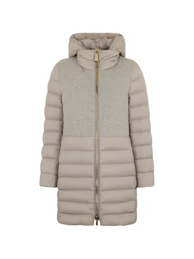 Moorer Hooded Padded Jacket In Gray