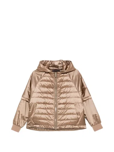 Moorer Hooded Padded Jacket In Nude