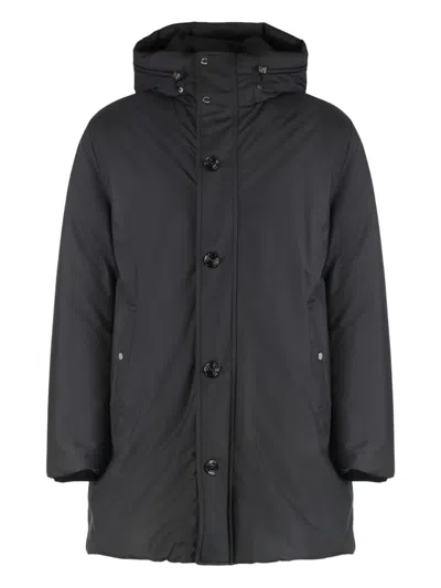 Moorer Hooded Padded Parka In Black