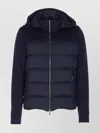 Moorer Hooded Padded Quilted Jacket Sleeves In Blue