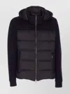 Moorer Hooded Padded Quilted Jacket Sleeves In Gray