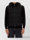 Moorer Hooded Padded Sleeveless Coat Front Pockets In Black
