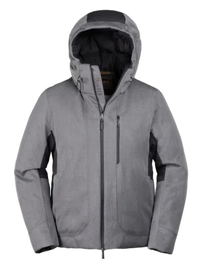 Moorer Hooded Panelled Jacket In Gray