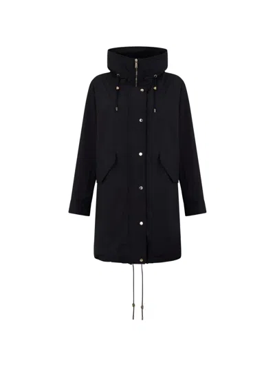 Moorer Hooded Parka Coat In Black