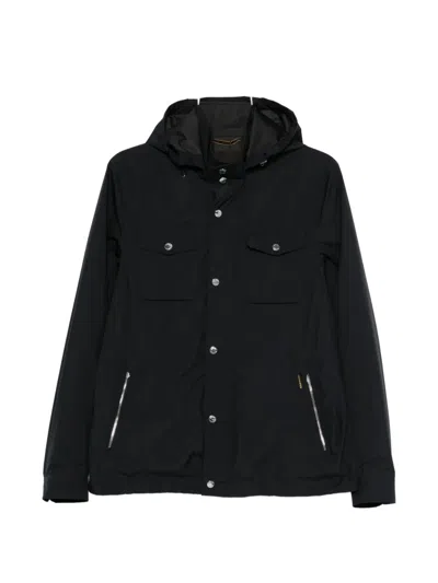 Moorer Hooded Pocket Jacket In Black
