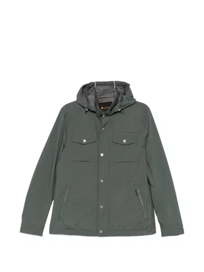 Moorer Hooded Pocket Jacket In Green