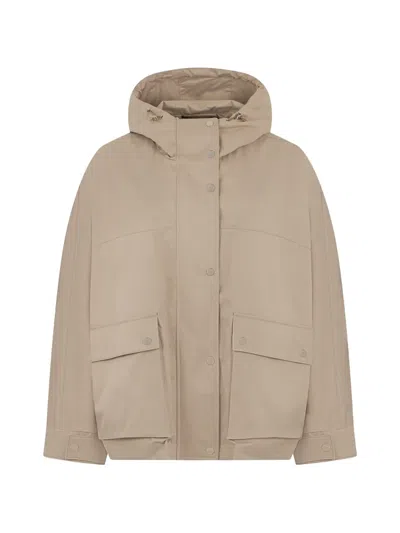 Moorer Hooded Pocket Jacket In Neutral