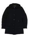 Moorer Tailored Blue Coat With Quilted Design In Black