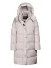 Moorer Hooded Quilted Coat In White