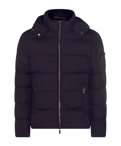 Moorer Hooded Quilted Down Jacket In Black