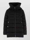 Moorer Hooded Quilted Down Jacket With Snap Button Pockets In Black