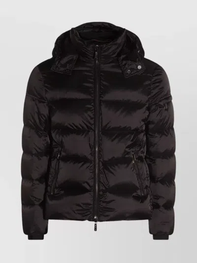 MOORER HOODED QUILTED DOWN JACKETS WITH SIDE POCKETS