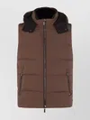 Moorer Hooded Quilted Down Jackets With Side Zip Pockets In Brown