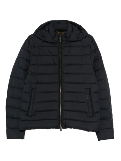 Moorer Hooded Quilted Jacket In Black
