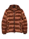 Moorer Brett-sh Piumino Cappuccio Trapuntato Nylon Coats Brown In Brown