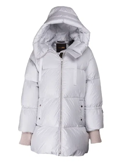 Moorer Hooded Quilted Jacket In White