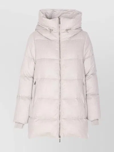 MOORER HOODED QUILTED JACKET ZIP POCKETS