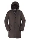 Moorer Hooded Single-breasted Coat In Brown
