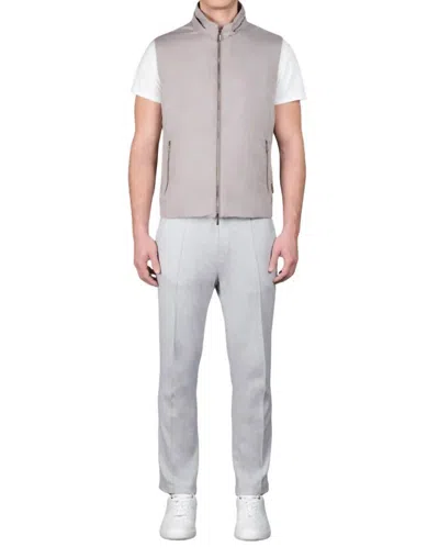 Moorer Hooded Sleeveless Vest In Marmo In Grey
