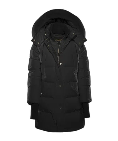 Moorer Hooded Technical Coat In Black
