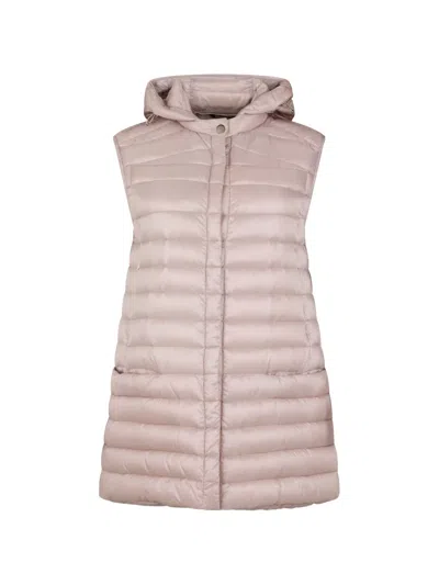 Moorer Hooded Waistcoat In Pink