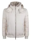 Moorer Hooded Zip Coat In White