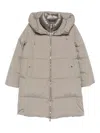 Moorer Hooded Zip-fastening Coat In Neutral