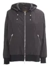 Moorer Hooded Zip-front Jacket In Black