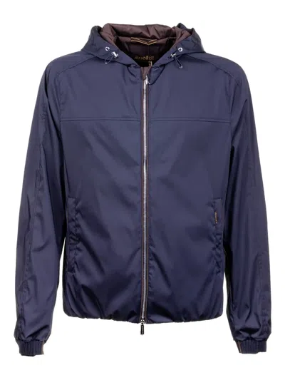 MOORER HOODED ZIP-FRONT JACKET