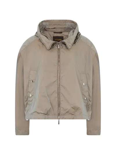 Moorer Hooded Zip Jacket In Gray