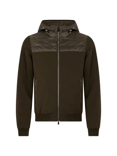 Moorer Hooded Zip Jacket In Green