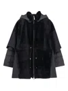 Moorer Raja Shearling Cape In Black