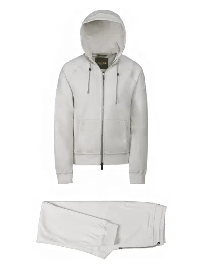 Moorer Hooded Zip-up Tracksuit In Neutral