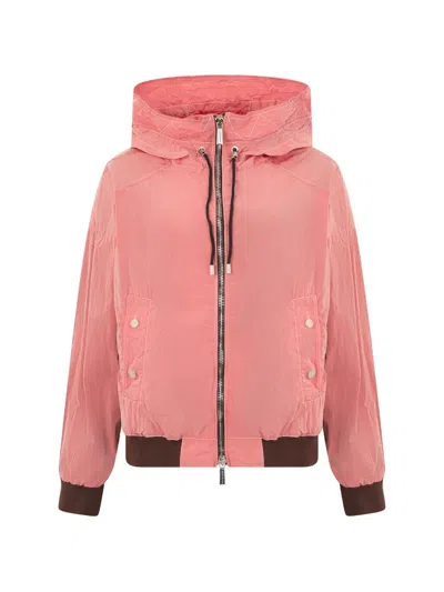 Moorer Hooded Zip-up Jacket In Pink