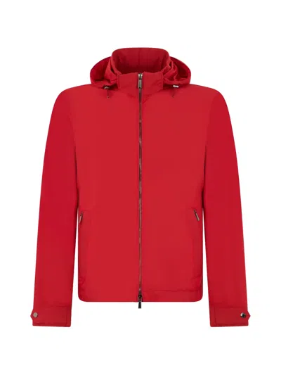 Moorer Hooded Zip-up Jacket In Red