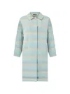 Moorer Horizontal-stripe Coat In Blue