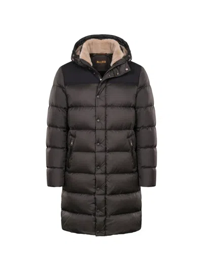 Moorer Ian-shk Hooded Padded Coat In Gray