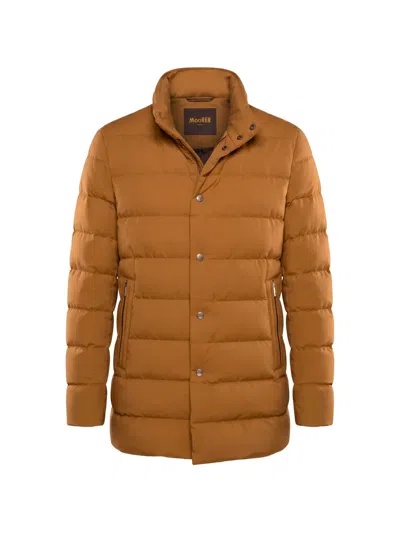 Moorer Imel-pum High-neck Padded Coat In Yellow