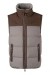 Moorer Imer Full Zip Down Vest In Grey